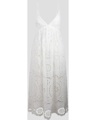 Zimmermann Lexi embroidered slip dress - Bianco