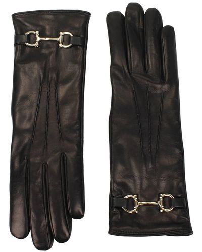 Ferragamo Gloves Leather - Black