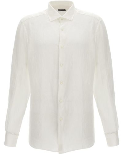 Zegna Linen Shirt Camicie Bianco