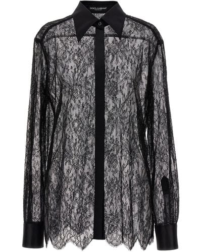 Dolce & Gabbana Chantilly Lace Shirt Shirt - Black