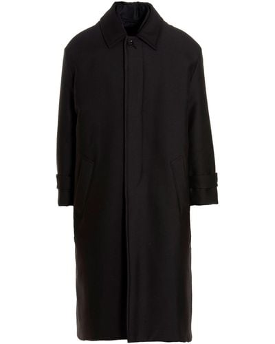 Valentino Garavani Pink Pp Collection Reversible Long Coat Coats, Trench Coats - Black
