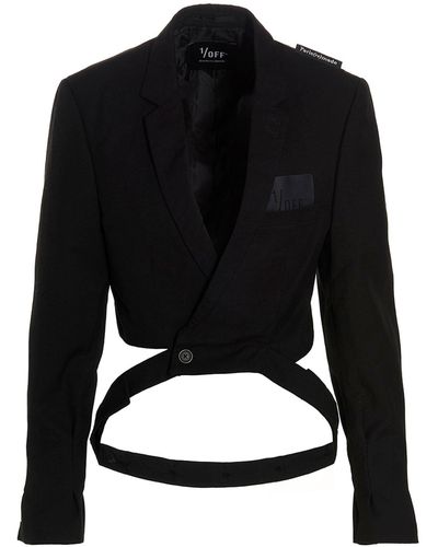 1/OFF 'cropped' Blazer Jacket - Black