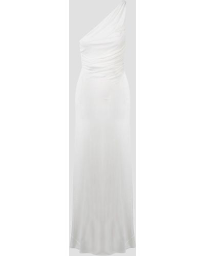 Alberta Ferretti One shoulder long dress - Bianco