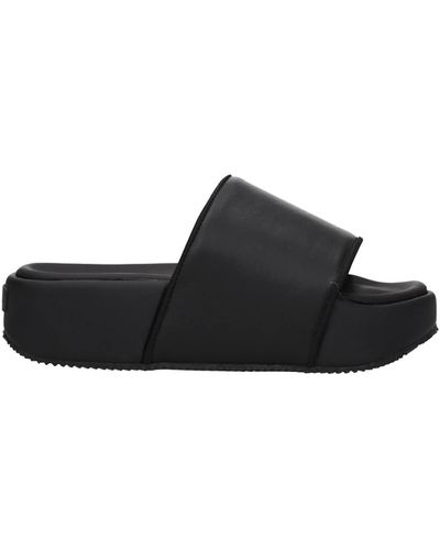 Y-3 Slippers And Clogs Adidas Leather - Black