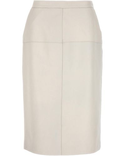 P.A.R.O.S.H. Leather Skirt Gonne Bianco