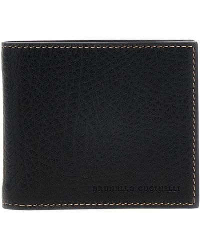 Brunello Cucinelli Leather Wallet Portafogli Nero