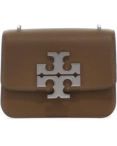 Tory Burch Eleanor Pebbled Small Convertible Shoulder Bags - Brown