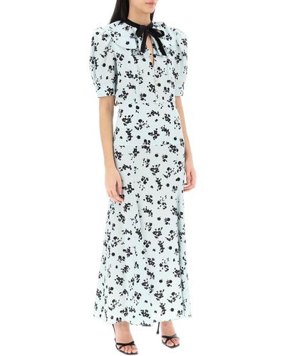 Alessandra Rich Floral Long Dress - White