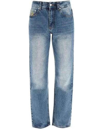 BBCICECREAM Jeans Decorati Con Ricami - Blu