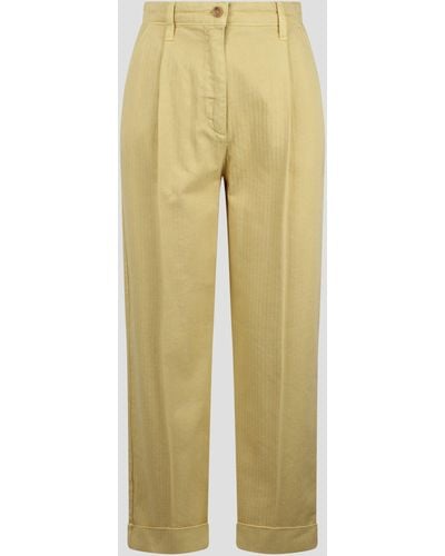 Etro Cropped Chino Pants - Yellow