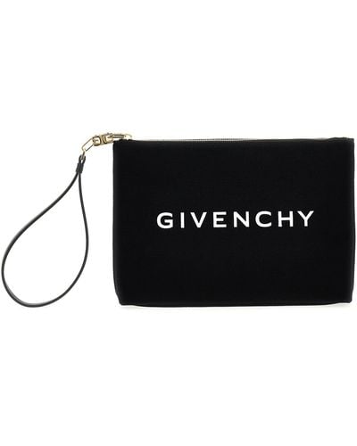 Givenchy Large Canvas Pouch Clutch Nero