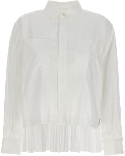 Sacai Pleated Back Shirt Camicie Bianco