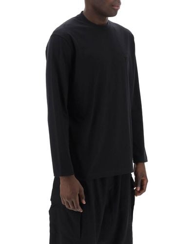 Y-3 T Shirt Long Sleeve - Black