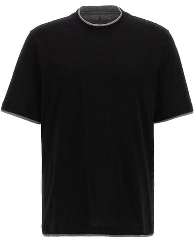 Brunello Cucinelli Double Hem T-shirt - Black