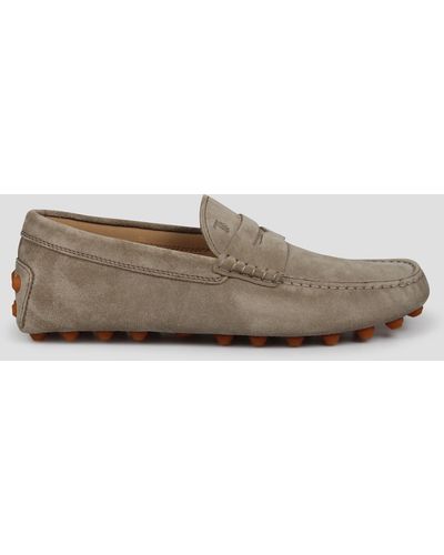 Tod's Suede gommino bubble loafers - Verde