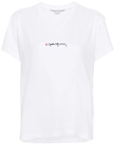 Stella McCartney T-shirt con ricamo - Bianco