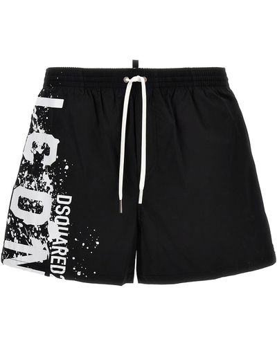 DSquared² Midi Boxer Shorts Beachwear Nero