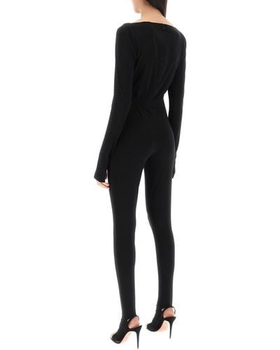 Norma Kamali Catsuit In Poly Lycra - Nero