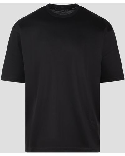 Low Brand Swallow Embroidery Jersey T-Shirt - Black