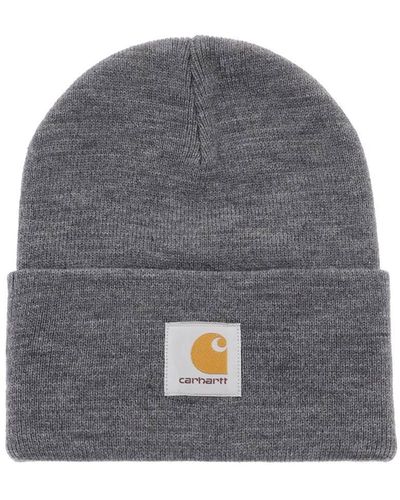 Carhartt Logo Patch Beanie Hat - Grey