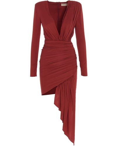 Alexandre Vauthier Draped Silk Dress Dresses - Red