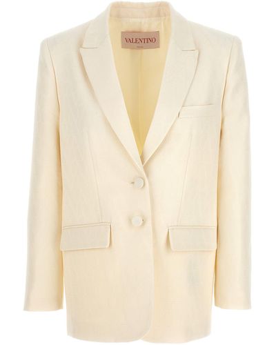 Valentino Garavani Toile Iconographe Blazer And Suits Bianco - Neutro