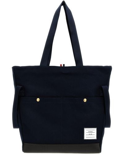 Thom Browne 'Snap Pocket' Shopping Bag - Blue