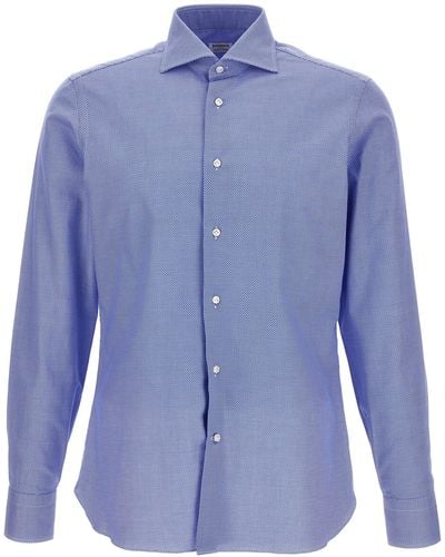 Borriello Micro Operated Shirt Shirt, Blouse - Blue
