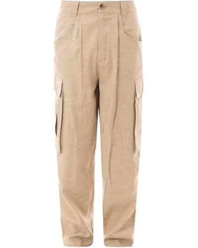The Silted Company Cotton And Linen Trouser - Natural