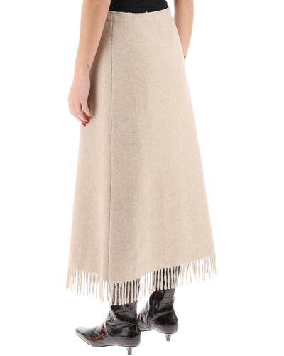 By Malene Birger Ciarra A Line Skirt With Fringes - Natural