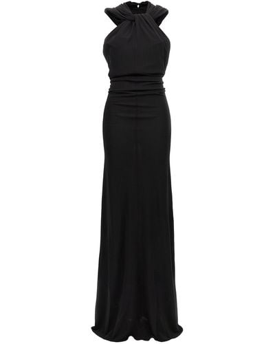 Saint Laurent Long Hooded Dress - Black