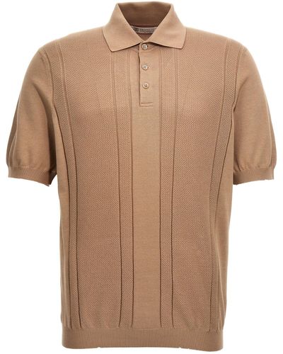 Brunello Cucinelli Cotton Knit Polo Shirt - Brown