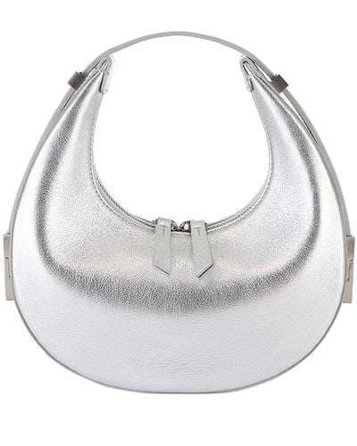 OSOI Leather Shoulder Bag With Laminated Effect - Metallic