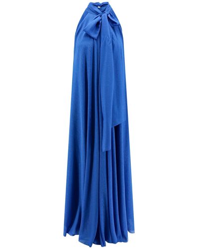 ACTUALEE Long Dress With Lurex Effect - Blue