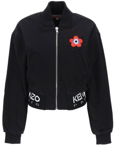 KENZO Target Boke Flower Zip-up Bomber Jacket - Black