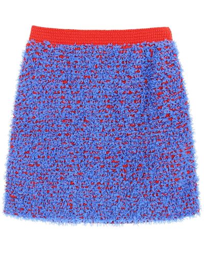 Tory Burch Confetti Tweed Mini Skirt - Blue