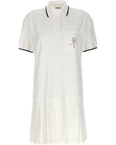 Brunello Cucinelli Logo Polo Dress Abiti Bianco