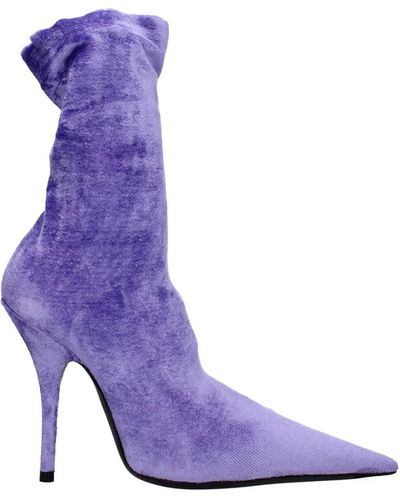 Balenciaga Ankle Boots Velvet Lilac - Purple