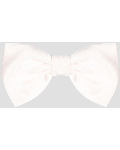 Tagliatore Silk bow tie - Bianco