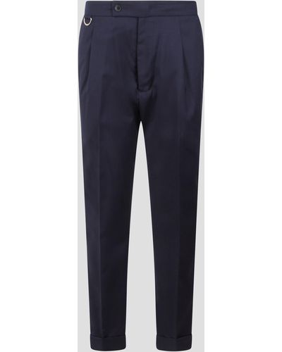 Low Brand Riviera Elastic Tropical Wool Pants - Blue