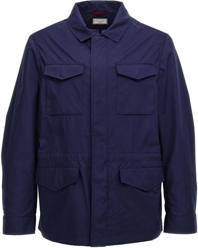 Brunello Cucinelli Waterproof Jacket Casual Jackets, Parka - Blue