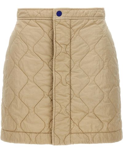 Burberry Quilted Nylon Skirt Gonne Beige - Neutro