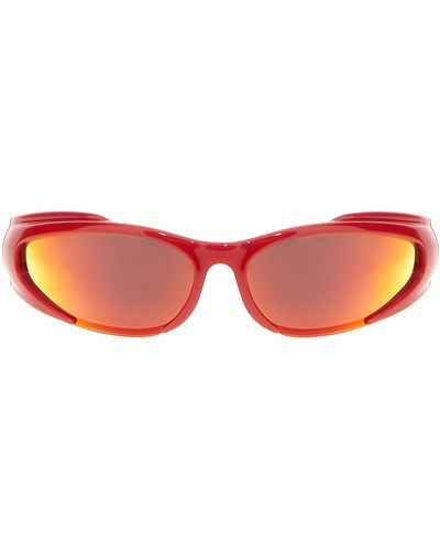 Balenciaga Reverse Xpander Rectangle Sunglasses - Red
