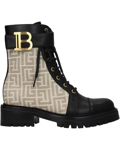 Balmain Taiga Ankle Boots in Black Leather ref.516840 - Joli Closet
