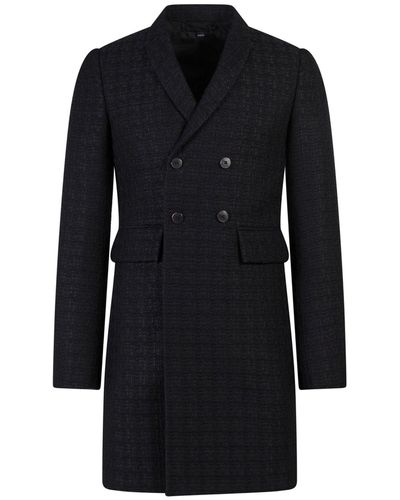 SAPIO Wool Blend Tweed Coat - Blue
