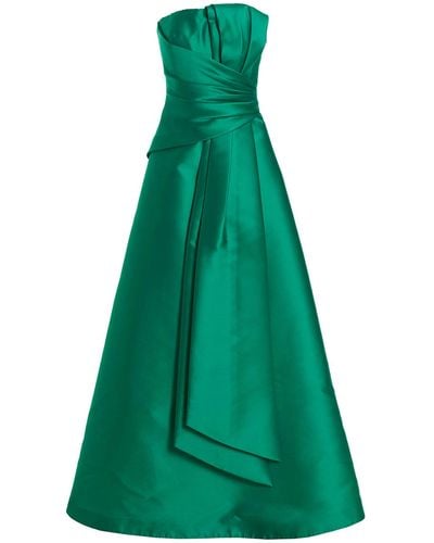 Alberta Ferretti Mikado Long Dress - Green