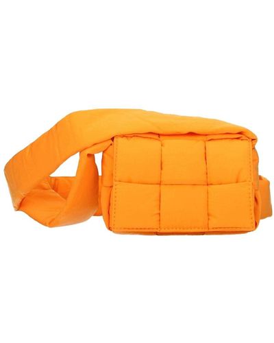 Bottega Veneta Crossbody Bag Fabric Orange Mandarin