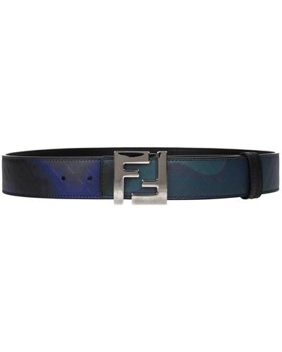Fendi Regular Belts Leather Blue Black