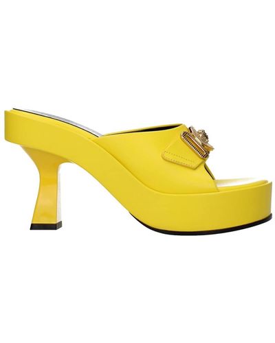 Versace Sandals Leather Yellow Sun