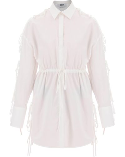 MSGM Mini Dress Popeline - Bianco